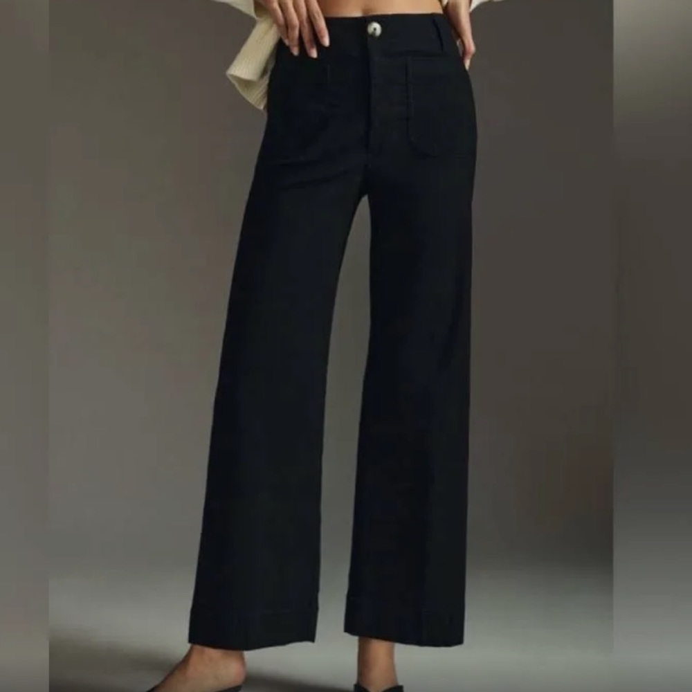 MAEVE BY ANTHROPOLOGIE The Colette Cropped Wide-Leg Pants Women's 31